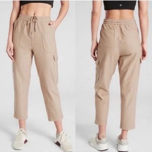 Athleta Farallon High Waist Pull On Knit Cargo Crop Ankle Pants